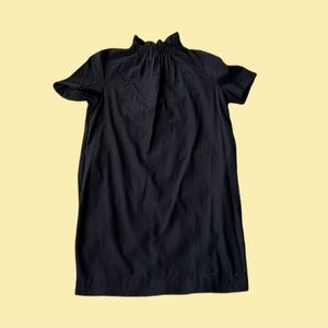 COS mock-neck black mini dress with pockets